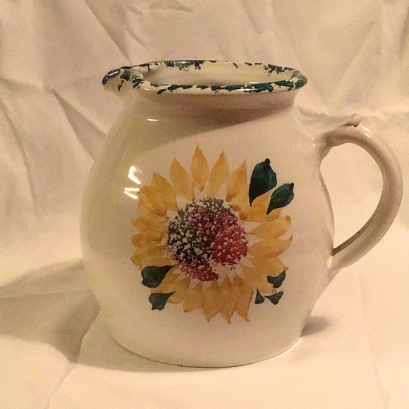 Contemporary pottery Ltd., sunflower pitcher - Picture 2 of 4